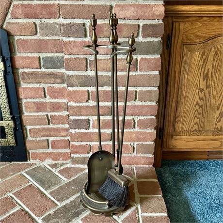 Brass Fireplace Tool Set