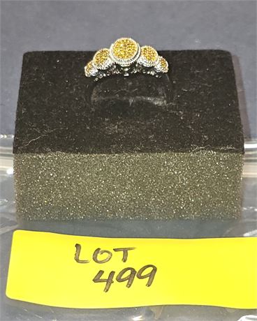 Sterling Sz 10 Yellow Topaz Ring