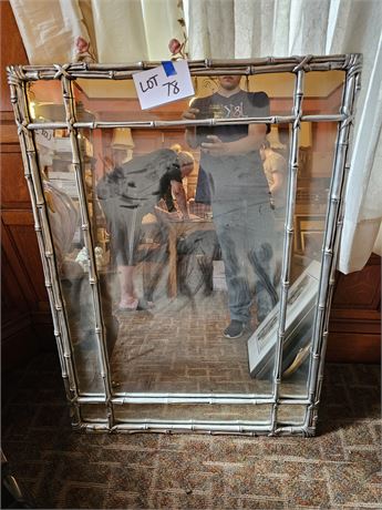 May Co. Silver Faux Bamboo Mirror