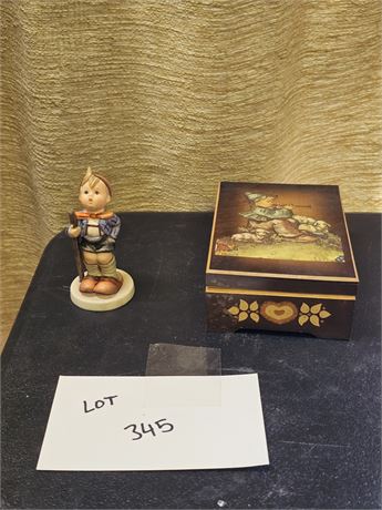 Goebel Boy Figurine & Reuge Music Box - WORKS