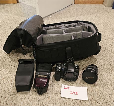 Konica Minolta Maxxum 5D Anti Shake 35MM Camera With Tiffen 77MM Sky A-1