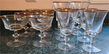 18 Piece Golden Rimmed Glasses~3 Sizes