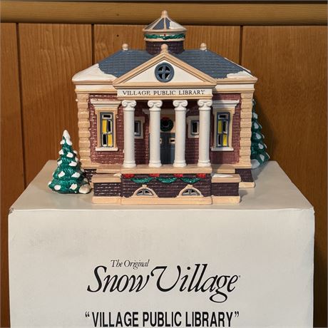 Dept. 56 Snow Village "Public Library” 1993