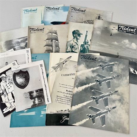 Collection of Vintage US Naval Academy “Trident” Magazines Publications