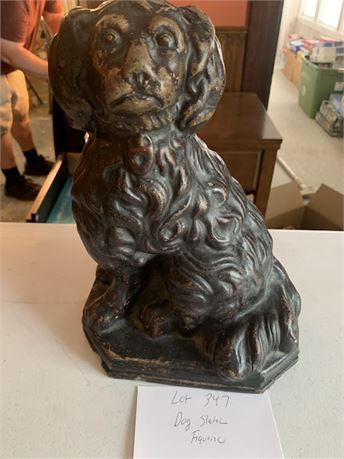 Vintage MCM Chalk-Ware King Charles Spaniel Dog Folk Art Statue Figurine