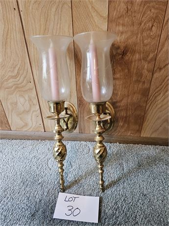 Home Interiors Brass Candle Sconces