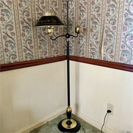 Black and Gold Tole Floor Lamp