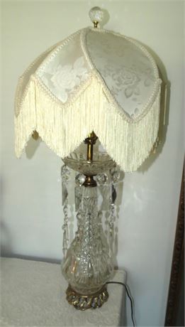 Ornate MCM Crystal Lamp