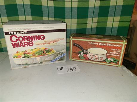 Corningware 3PC Set New in Box & 1 Quart Open Saucepan