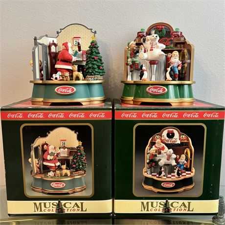 1993/94 Coca-Cola Musical Collection Figurines - Lot of 2