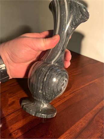 Gray & White Swirled Patterned Marble Vase