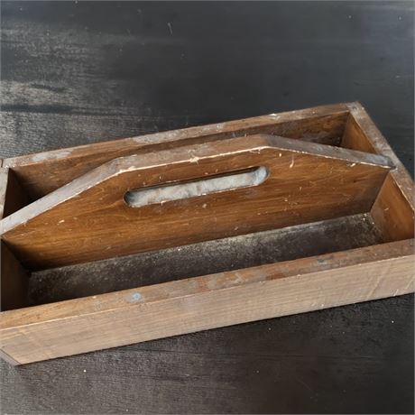 Wooden Tool Caddy/Farmhouse Organizer W/Carrying Handle