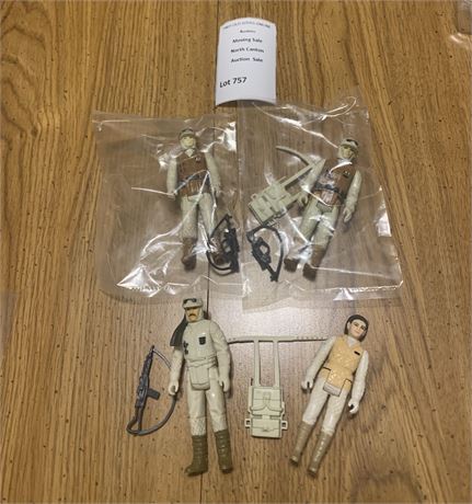 Lot of 4 Empire Strikes Back Hoth Figures (3 With Weapons /1 Without)