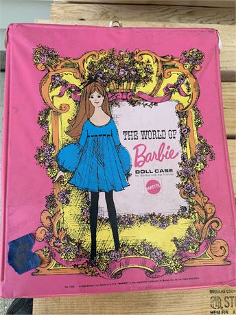 Mattel 1968 The World Of Barbie Pink Doll Case Holder Carrier For Barbie Dolls