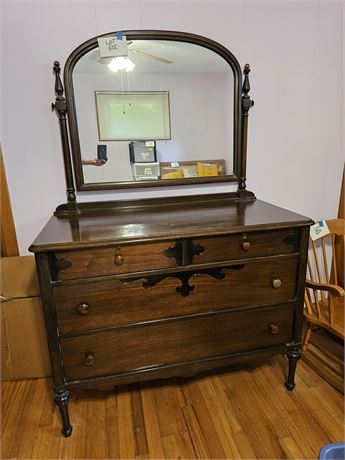 Antique May Co. Dresser & Mirror
