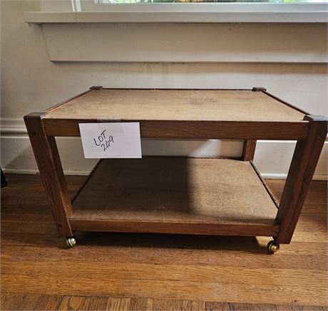 Wood Roller TV Cart