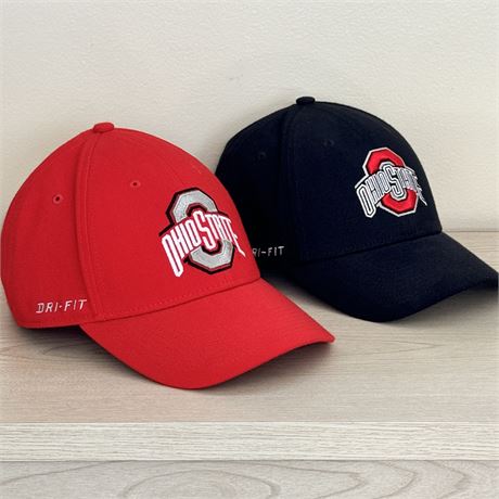 Men's Nike Dri-Fit Ohio State Buckeyes Flexfit Hats - Size Medium/Large