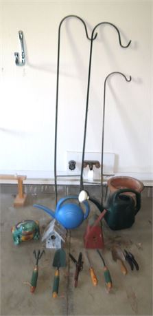 Shepard Hooks, Garden Tools, etc