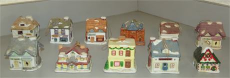 Christmas Village Building Bell Ornaments