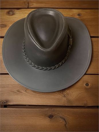 Black Leather Walker Hat by Cov-Ver Your World Size L