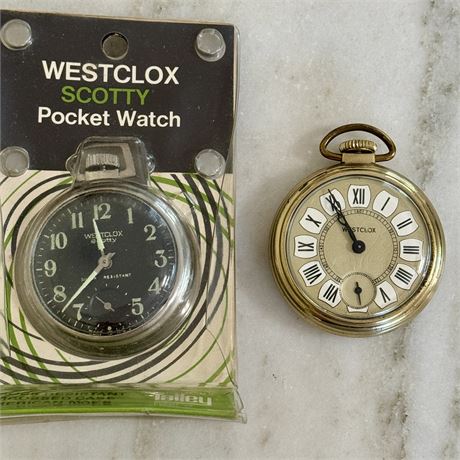 Two Westclox Pocket Watches - One Scotty in Original Package