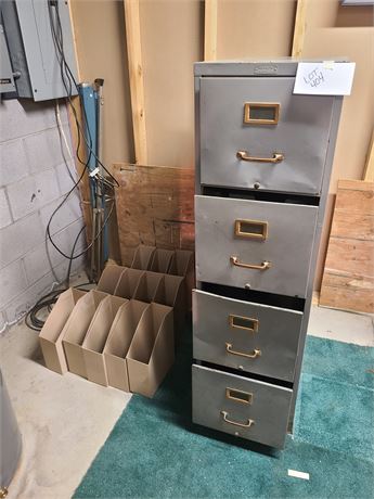 Gray File Cabinet & File Holders