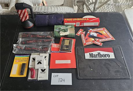Mixed Phillip & Morris Advertising Stock, Flashlight, Lighters & More