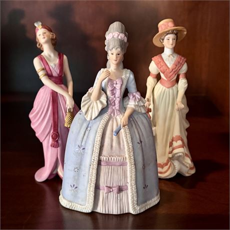Lenox The Great Fashions of History Porcelain Figurines Lot of 3 - 6"H
