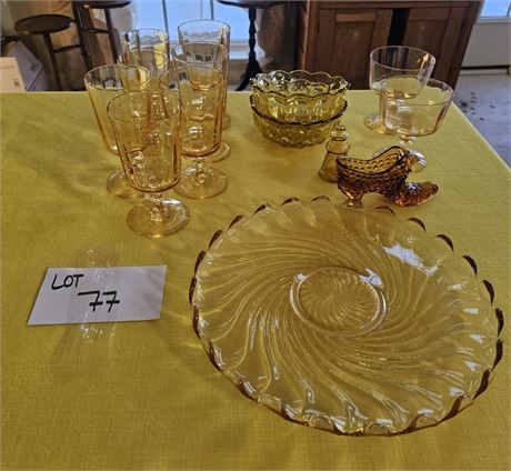 Heisey "Caliente 4Oz Footed Cocktail Glasses & Sherberts, Anchor Hocking "Fairfi