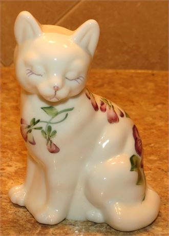 Fenton Glass Hand Painted Cat