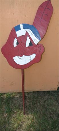 Cleveland Indians Chief Wahoo Wood Sign