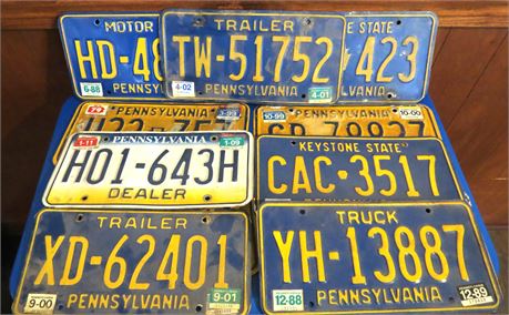 Assorted Pennsylvania License Plates