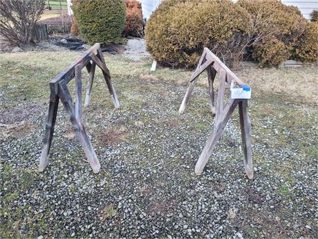 Pair of Wood Saw Horses