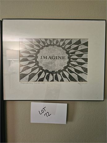 Signed Strawberry Fields, Imagine Print