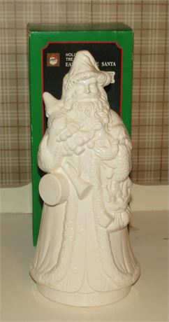 Holiday Treasures Earthenware Santa Figurine
