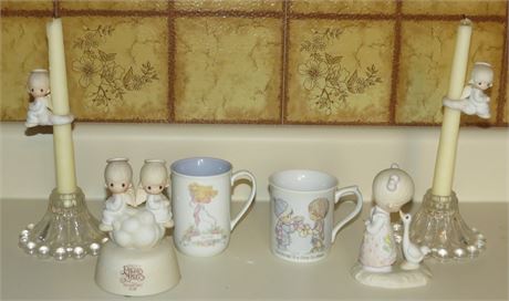 Precious Moments Mugs, Candleholders, figurines