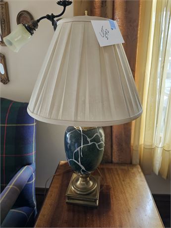 Faux Marble & Brass Lamp