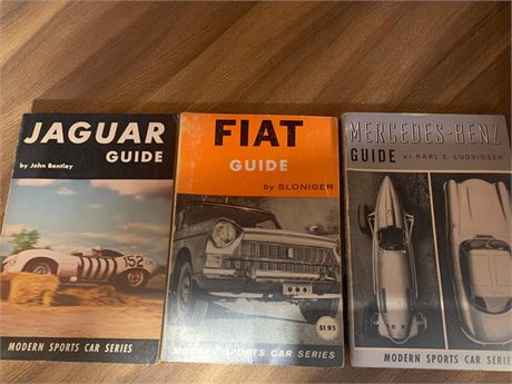 Vintage Modern Sports Car Series Books Lot of 7: Fiat, Jaguar, Mercedes-Benz