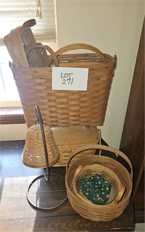 Mixed Longaberger Baskets- Sizes, Year & Style Vary