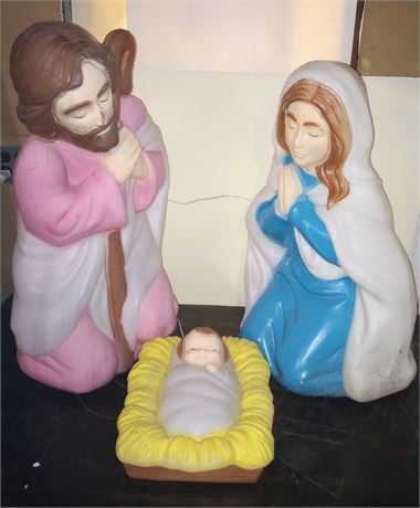 Joseph, Mary, Jesus Lighted Blow Molds