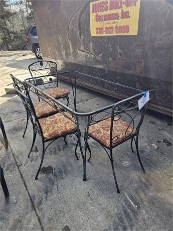 Vintage Metal Outdoor Table & Chairs - NO Glass Top