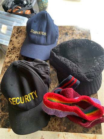 Sweatband Lot and Security & Superior Baseball Caps