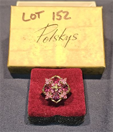 10k Rhodolite Ring Sz 10 3.3 dwt