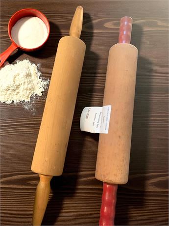 Vintage Wood Rolling Pin Lot of 2