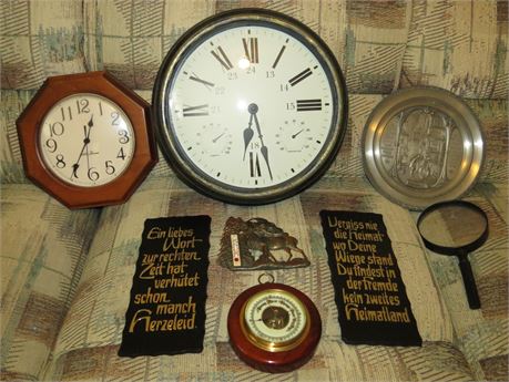 Clocks, Barometer, Thermometer, Etc