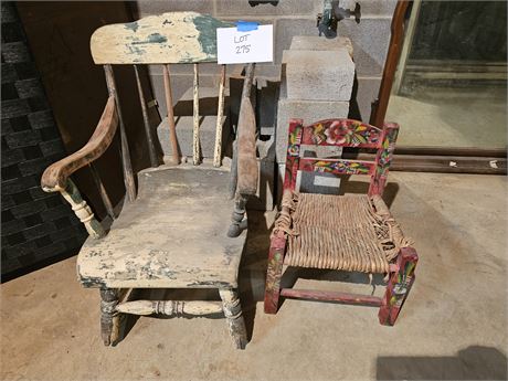 Child's Antique Rocker & Chair Rocker