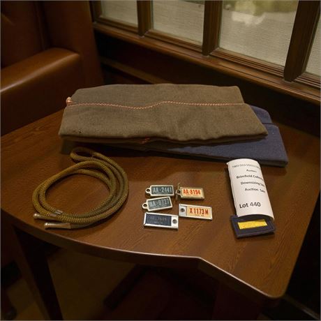 Vintage USAF Side/Flight Cap, US Army Enlisted/Garrison Cap, Key Chain Tags