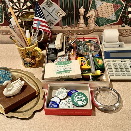 Desktop Contents - Office Supplies, Knicknacks, Collectibles