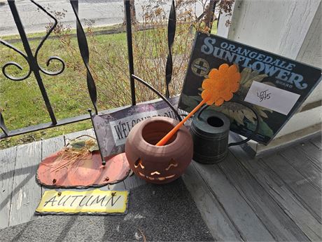 Outdoor Decor - Clay Pumpkin / Watercan / Sign & More