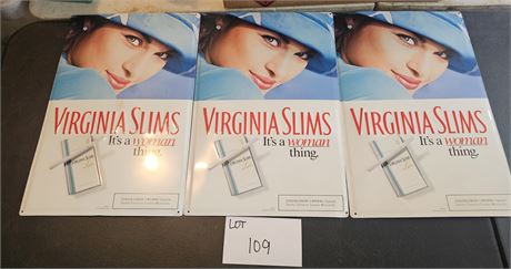 1996 Virginia Slims Original Metal Store Advertising Signs
